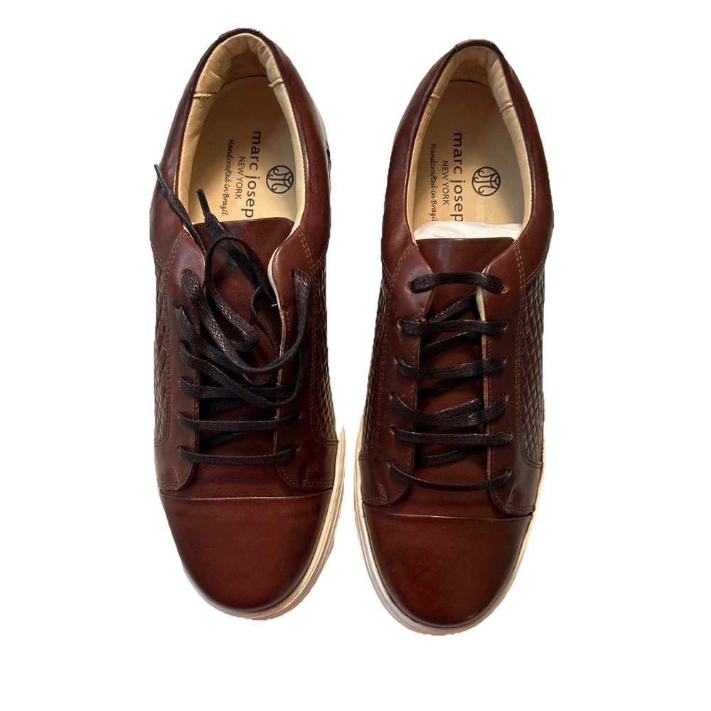 MARC JOSEPH NEW YORK Men's Leather Luxury‎ Lace-up Weave Detail Fashion - US 9